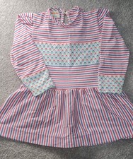 Health-Tex 2t Little Girl's Dress Long Sleeve Tulips Vintage 70s Single Stitch