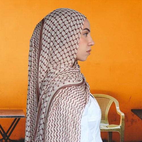Palestine Scarf Keffiyeh Print Muslim Ladies Chiffon Hijab Keffiyeh Scarf Hijab - Picture 12 of 14