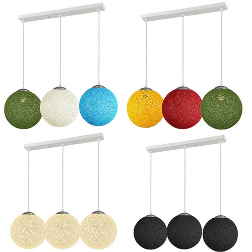 Lampade a sospensione 3 Head Rattan Retro Loft Style Vine ball Industrial Ceiling Lamp - Foto 1 di 22