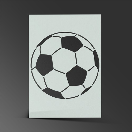 Fußball Schablone Fußball Mylar Malerei Wandbild Kinder Basteln 190 Mikron - Bild 1 von 2