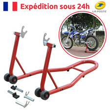 Support Béquille de Moto Arrière Lève Moto sur Roulettes avec Adaptateurs