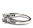 14k white gold .97ct 3 stone princess diamond engagement ring band 3.9g estate — photo 3