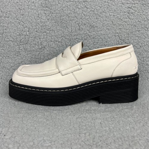 Marni Loafers Womens 8.5 38.5 Shoes Off White Penny Platform Chunky Moccasin ! - Picture 2 of 12
