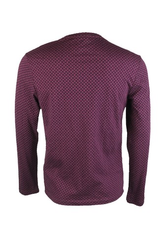 Alfani Purple Long-Sleeve Textured Diamond V-Neck Top S - Picture 2 of 3