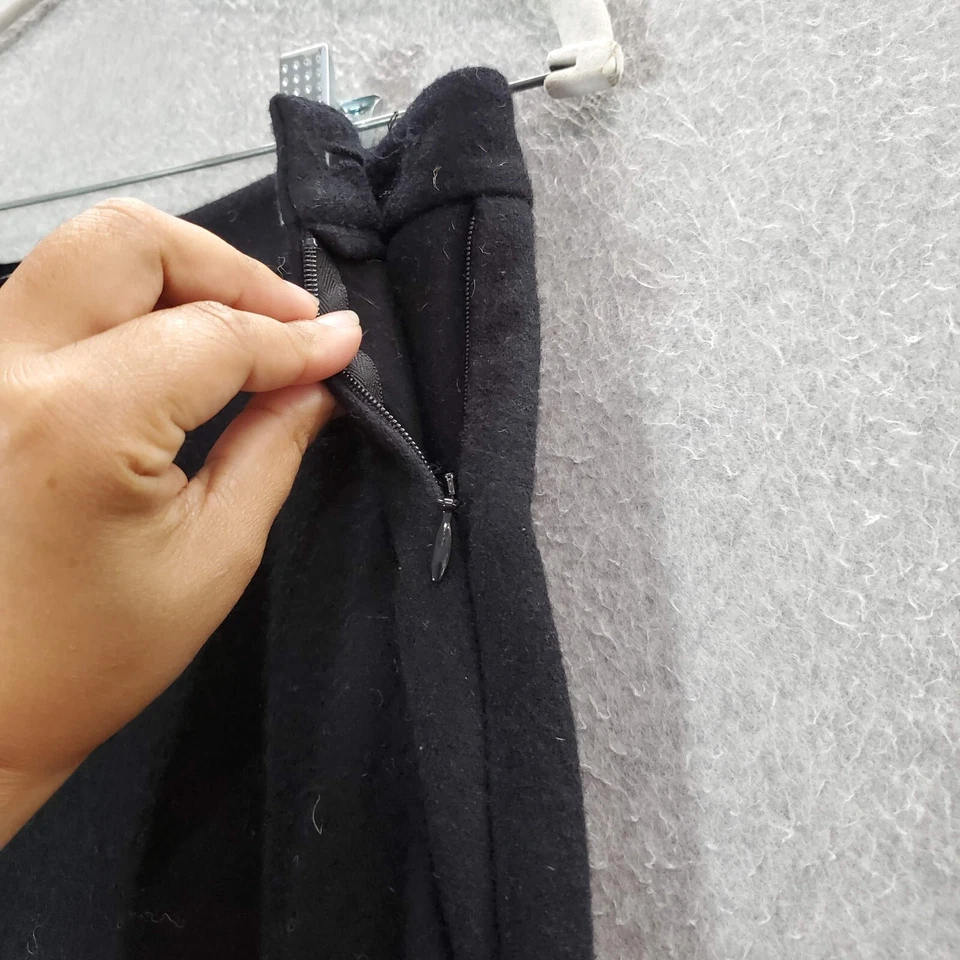 Pantalones de mujer Vince 8 negros mezcla de lana pierna ancha cintura alta tobillo LEER Foto 3 de 4