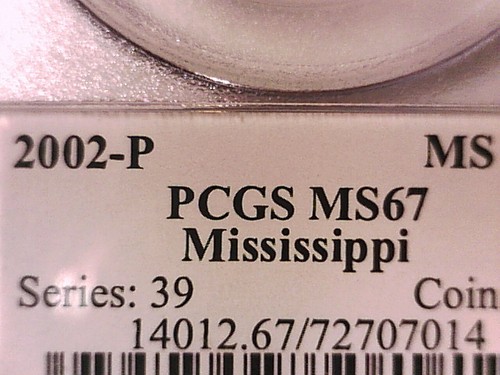 2002 P Mississippi Washington State Quarter PCGS MS 67 72707014 - Picture 3 of 4