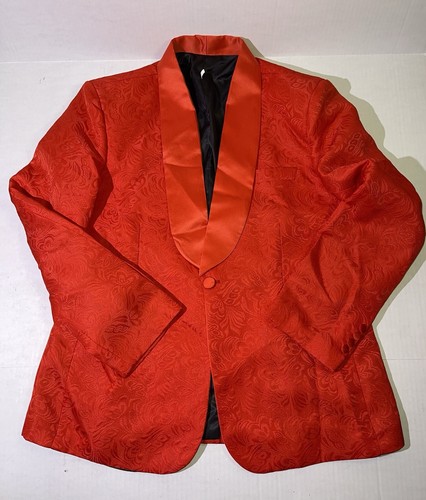 Men Paisley Tuxedo Suit Floral Jacket Blazer Stylish Slim Fit SZ L One Button - Picture 14 of 19