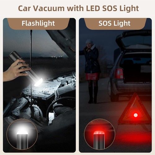 13000Pa Handheld Car Vacuum Cleaner Portable Mini Cordless Duster with LED Light - Picture 4 of 19