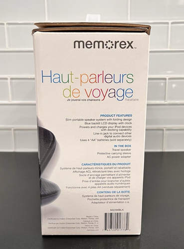 Brandneu Memorex MI2290BLK kompaktes Reise-Lautsprechersystem für Apple iPod - schwarz - Bild 3 von 17