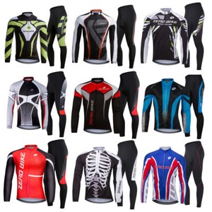 Herren Atmungsaktiv Fahrradtrikot Radtrikot Langarm Fleecejacke /& Fahrradhose