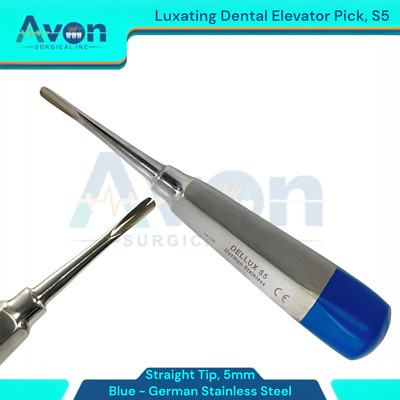 S5 Hollow Handle German Stainless Steel Dental Luxating Elevator, 5mm Straight