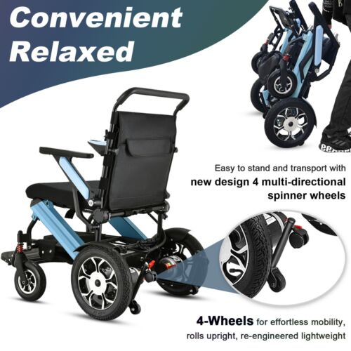 Wheelchair Electric Folding, Carrying Capacity 120 kg, All Terrain Electric Wheelchair - Picture 7 of 9