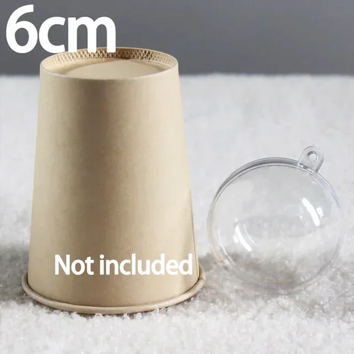 H 1/24x Kunststoff Weihnachtskugeln befüllbar – Deko Hohlkugeln für DIY Party - Bild 7 von 14