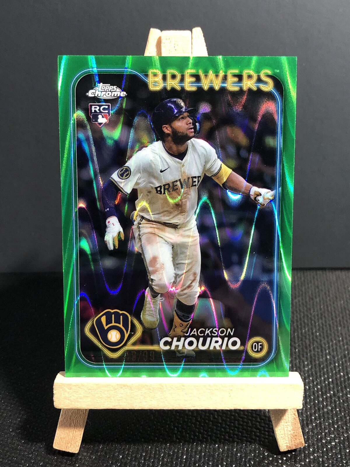 2024 Topps Chrome Update Jackson Chourio Green RayWave Refractor #99 #USC18 RARE