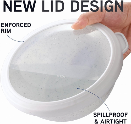 Mixing Bowls with TPR Lids - 12 Piece Plastic Nesting Bowls Set Includes 6 Prep - Picture 2 of 12