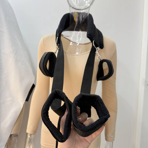 BDSM Leg Open Spreader Nylon Restraint Strap with Handcuffs Fetish Bondage Slave - Picture 7 of 24