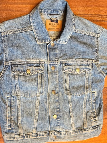 OSHKOSH Jean Jacket Children's Kid's Unisex 8 Small Snap Denim Designer Blue - Picture 2 of 6