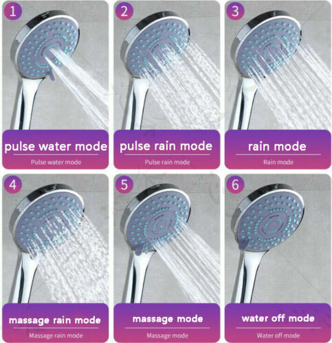 1x Shower Head Set Universal Multi Function Chrome Anti-Limescale Bath 1.5M Hose - Picture 5 of 7