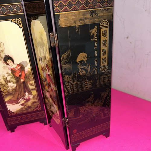 Chinese Table Top 6 Panel Folding Screen Decor Mini screens-Qiong Lou Qing Yun - Picture 8 of 15