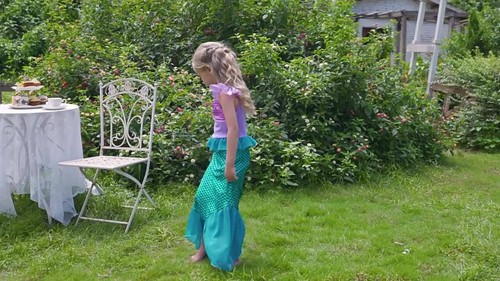 Girls Kids Little Mermaid Ariel Costume Fancy Dress Princess Cosplay Party Gifts - Video 1 of 1