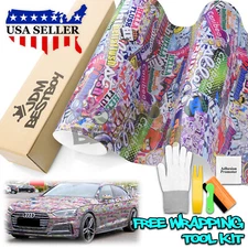 【Sticker Bomb】 Vinyl Wrap Decal Film Graffiti Cartoon JDM USDM Sheet DIY #HF
