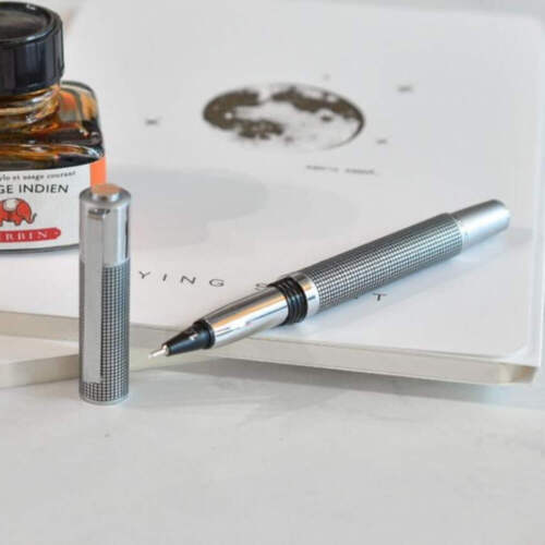 Yookers Metis Black Grid Pattern Chrome Trim Fiber Pen - Picture 2 of 5