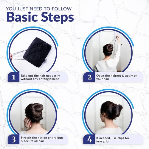Hair Net Black - 100Pcs – 24 inches Invisible Nylon Hair Nets for Women and M... - Picture 6 of 8