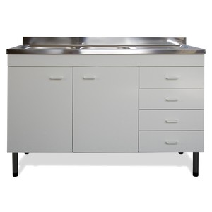 Mobile lavello 120 per cucina con cassettiera e gocciolatoio | eBay Mobile lavello 120 per cucina con cassettiera e gocciolatoio | eBay