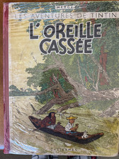 Hergé Tintin L'Oreille Cassée 1944 2nd Edition 1785/1786/1787 Red spine