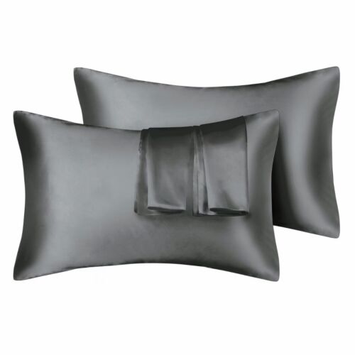 Silk Satin Pillowcase for Hair Skin Pillow Cases Set of 2 Pillow Covers - Picture 19 of 37