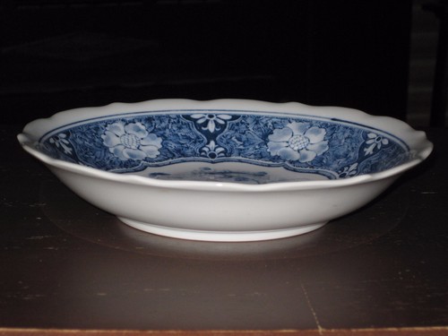 DEKORATIVE BLAU & WEISS 8" SERVIERSCHÜSSEL MIT GEWELLTEM RAND ~ ~ JAPAN ~ KOSTENLOSER VERSAND!!! - Bild 6 von 10