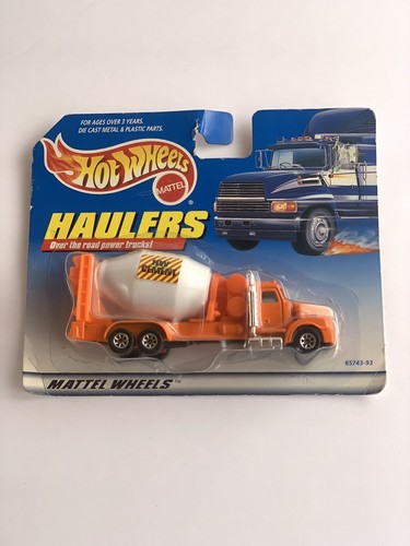 Vintage 1997 Hot Wheels Haulers Zementmischer LKW orange/weiß kostenloser Versand - Bild 1 von 6