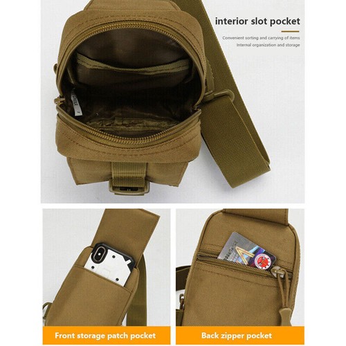 Men Small Chest Bag Pack Travel Sport Shoulder Sling Backpack Crossbody Outdoor - Picture 13 of 18