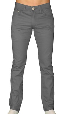 Men's Super Skinny Slim Fit Chino Jeans Stretch Trousers Casual Full Pants