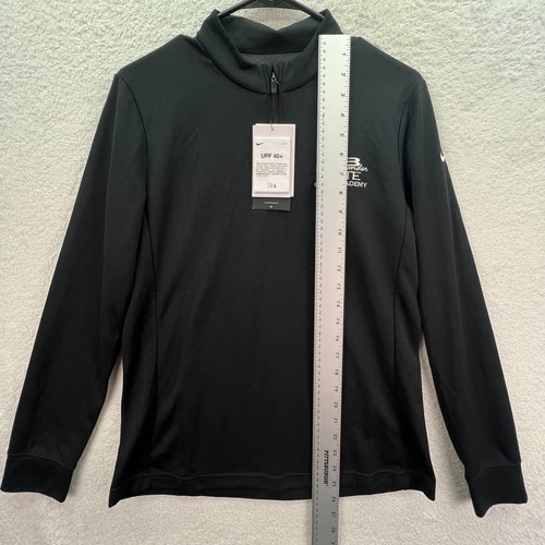 Nike Dri-Fit Women's Black 1/4 Zip Long Sleeve Golf Academy Activewear Shirt M - Picture 2 of 8