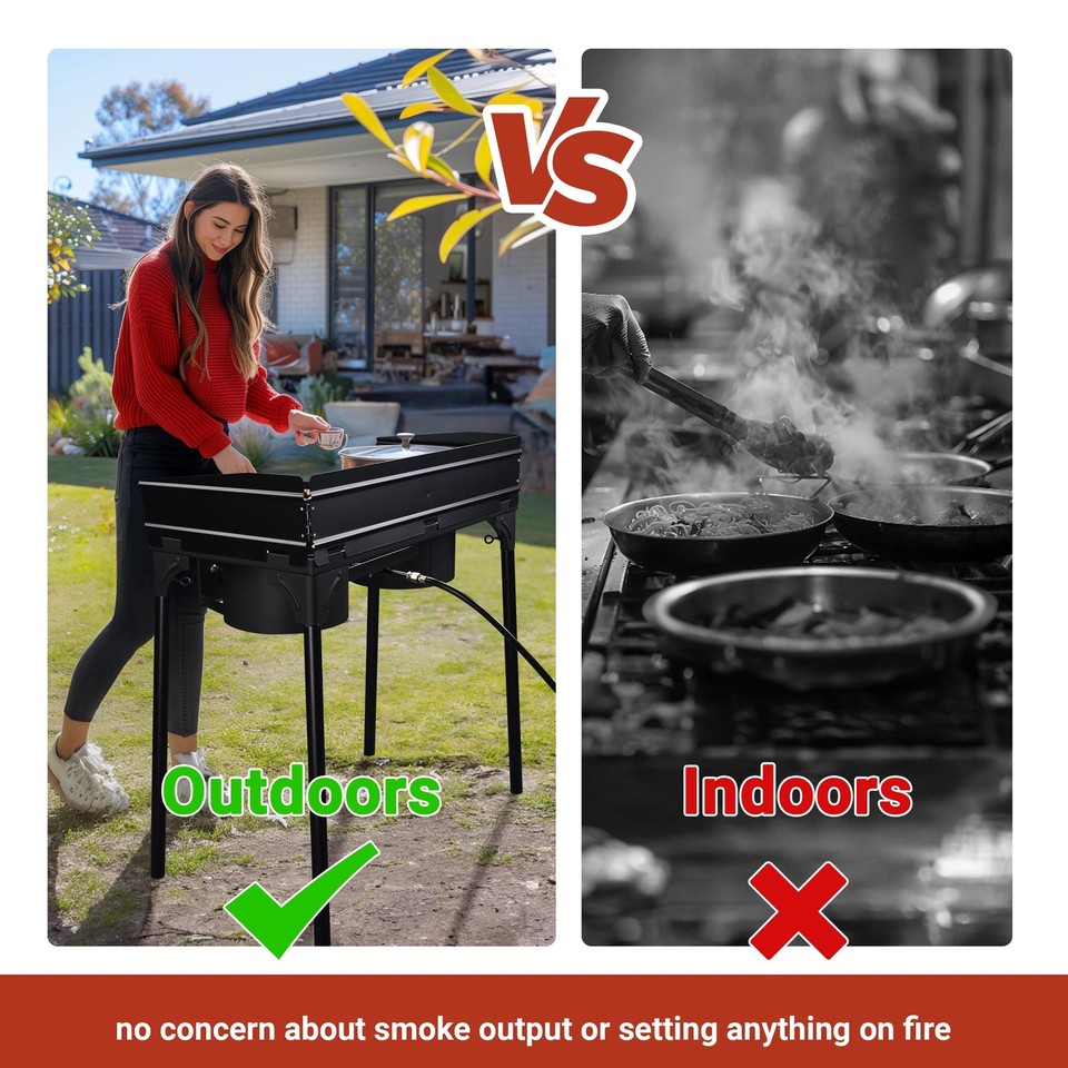 Propane Camping Stove Double Gas Wok Burner Turkey Fryer