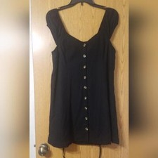 American Eagle Chic Black Button-Down Dress Size Medium