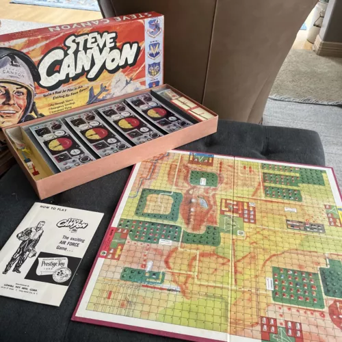 Vntg 1959 STEVE CANYON Air Force Board Game Comic Strip Action Atomic Jet Pilot