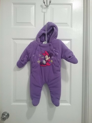Disney Baby Mädchen Minnie Mouse lila Einteiler Fleece Schneeanzug 0/3 M Overall  - Bild 9 von 10