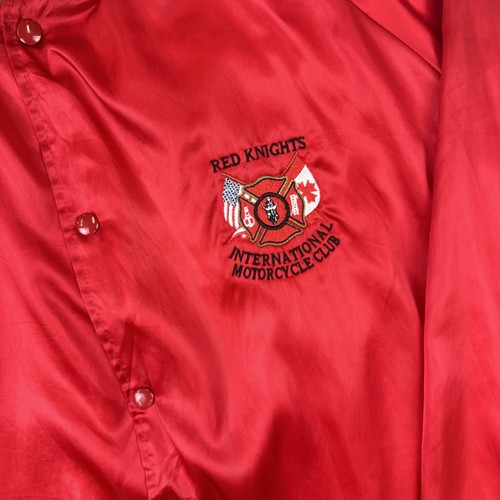 Red Knights International Motorcycle Club Men's Red Satin Varsity Jacket XXL - Picture 4 of 8