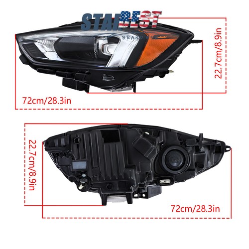 Headlight Headlamp Assembly Fit For Ford Edge 2019-2024 Left Side Clear Lens - Picture 9 of 12