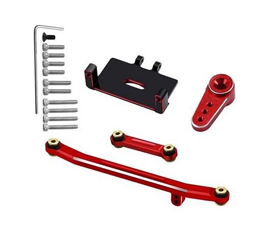 Metal Steering Link Set Mount Bracket 15T servo Horn Arm Fits ES08A /MA/MD SCX24 - 第 10/11 張圖片