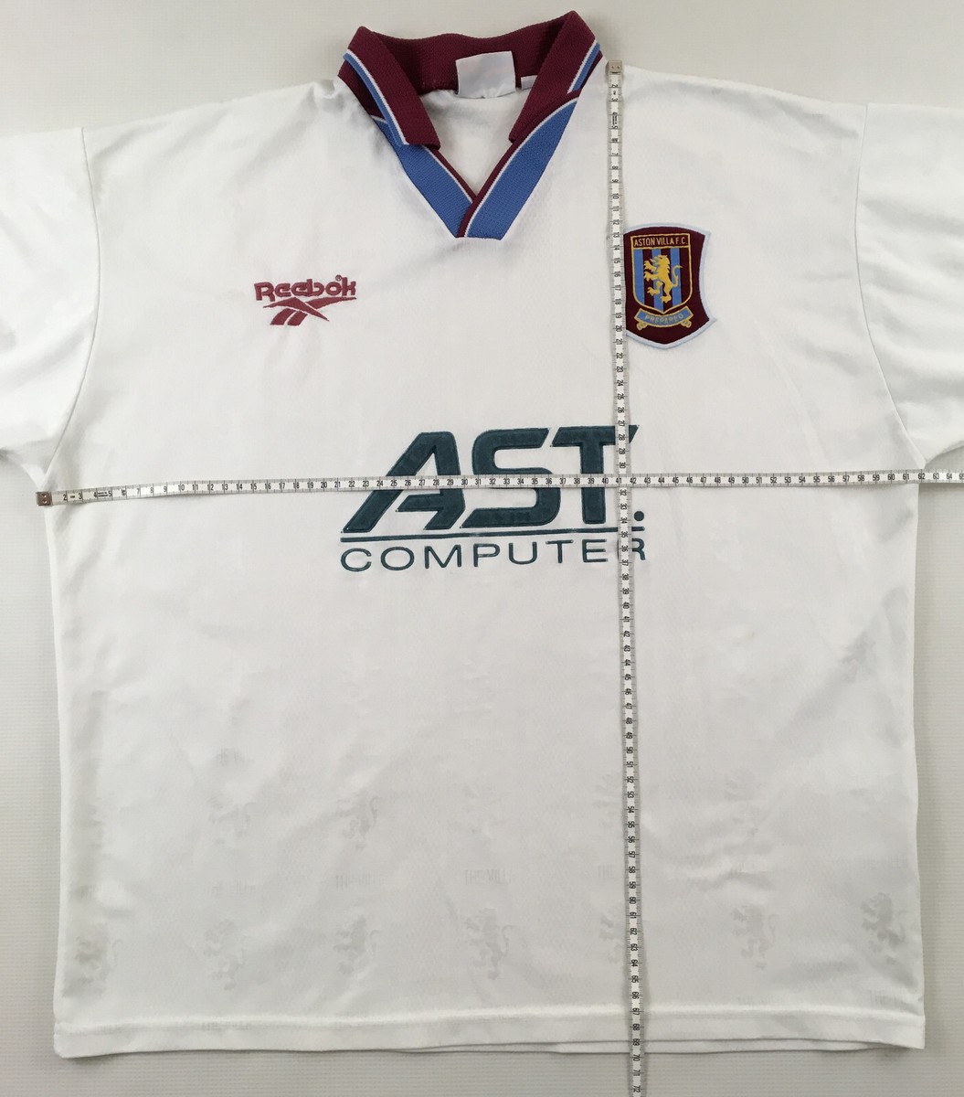 Reebok Aston Villa シャツ Aston Villa 1996 1997 Reebok AST vintage white away shirt