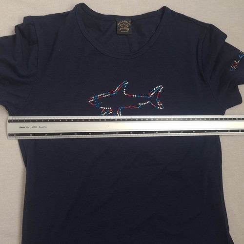 New Paul & Shark Yachting Womens T-Shirt Size XS Top Rhinestone Cotton Stretch - Picture 13 of 16