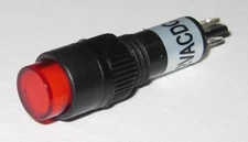 Panel Mount Round Mini LED 8 mm 12 V AC / DC Indicator - Red - Plastic Case