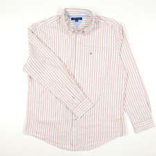 Tommy Hilfiger Men's Striped Cotton Casual Shirt Patriotic L/S Button Down