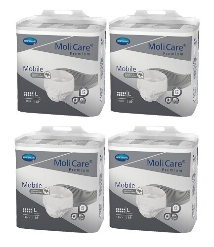 4 x Molicare Premium Mobile Pants Large 100-150cm 10 Drops 14 Underwears - Picture 1 of 2