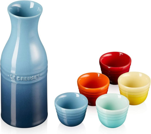 Le Creuset SAKE Set Tokkuri Ochoko Colore Arcobaleno 350ml - Foto 3 di 5