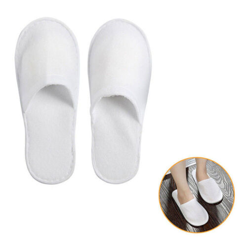 10~200 Pairs Spa Hotel Slippers Toe Guest Non-woven Disposable Terry Lot White - Picture 9 of 29
