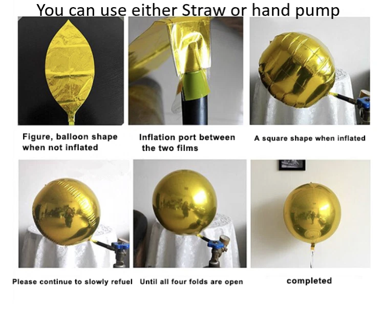 22" 4D Round Sphere Orbz Foil Balloons Mylar Balloons Birthday Party Christmas - Image 4 of 4